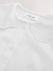 Clarks White White Broderie Collar Long Sleeve School Shirt - Image 3 of 5