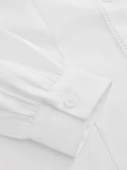 Clarks White White Broderie Collar Long Sleeve School Shirt - Image 5 of 5