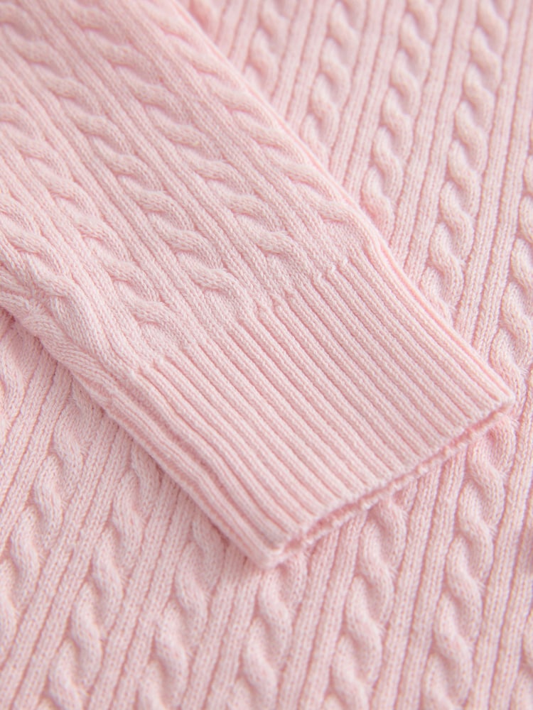 Clarks Pink Bow Front Knitted School Cardigan - Image 4 of 4