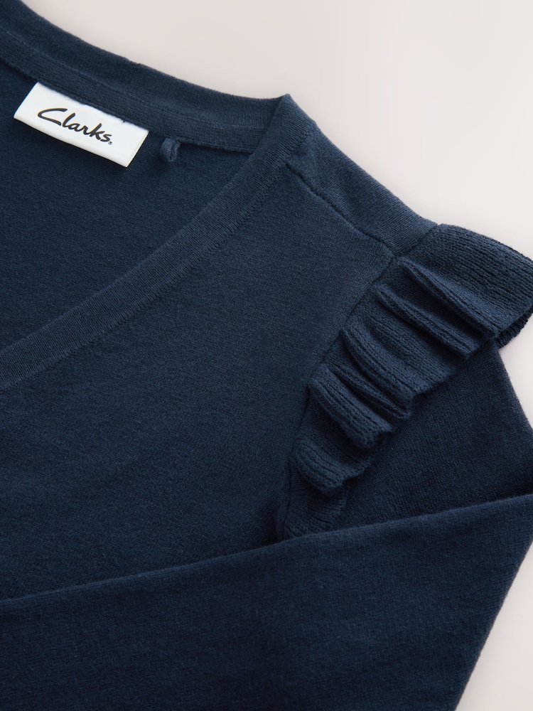 Navy Clarks Frill Knitted School Cardigan - Image 11 of 11 Navy Clarks Frill Knitted School Cardigan - Image 11 of 11