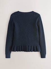 Clarks Cable Knit Frill School Cardigan 2 Pack - Imagen 3 de 7