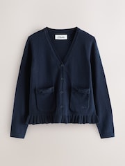 Clarks Navy Bow Knitted School Cardigans 3 Pack - Image 2 of 8