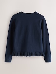 Clarks Navy Bow Knitted School Cardigans 3 Pack - Image 3 of 8