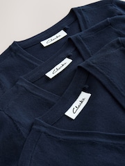 Clarks Navy Bow Knitted School Cardigans 3 Pack - Image 7 of 8