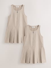 石色 - Clarks 女童拉链前开褶皱校服背带裙 2 套装 - 图片1 / 6