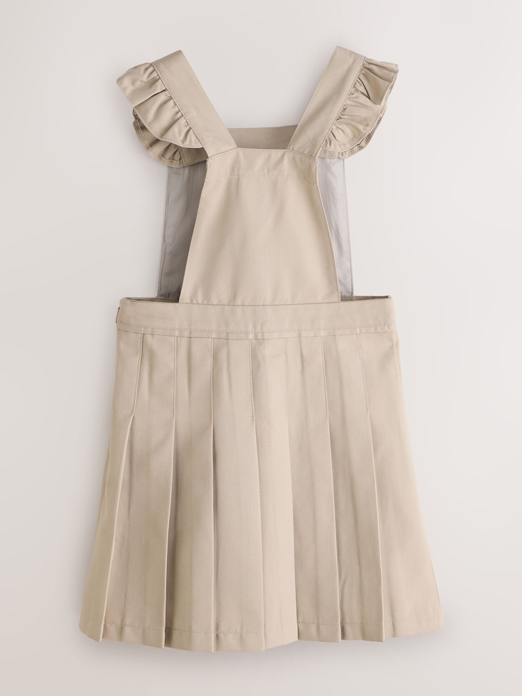 Песочный - Clarks Frill Shoulder Pleated School Pinafore Dress - Изображение 2 8 Песочный - Clarks Frill Shoulder Pleated School Pinafore Dress - Изображение 2 8