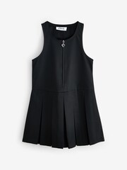Clarks Black Girls Zip Front Pleated School Pinafores Dresses 2 Pack - Image 3 of 6
