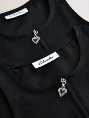 Clarks Black Girls Zip Front Pleated School Pinafores Dresses 2 Pack - Image 5 of 6