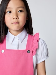 Розовый - Clarks Frill Shoulder Pleated School Pinafore Dress - Изображение 3 7
