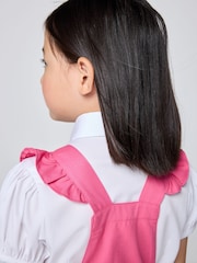 Розовый - Clarks Frill Shoulder Pleated School Pinafore Dress - Изображение 4 7