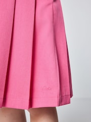 Розовый - Clarks Frill Shoulder Pleated School Pinafore Dress - Изображение 7 7