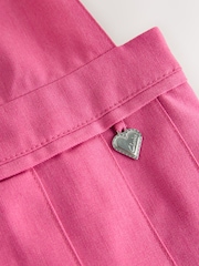Clarks Pink Frill Shoulder Pleated Midi School Pinafore Dress - Image 11 of 14