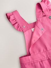 Clarks Pink Frill Shoulder Pleated Midi School Pinafore Dress - Image 3 of 8