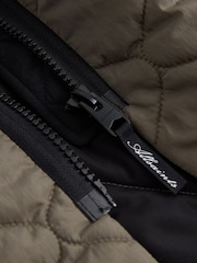 smALLSAINTS Black/Green Longline Quilted Jacket - Image 14 of 16