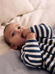 Plavo - Mikro runo Dvosmerni rar bebe Sleepsuits 4 paket - Slika 10 od 13