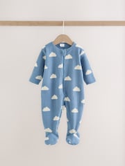 Plavo - Mikro runo Dvosmerni rar bebe Sleepsuits 4 paket - Slika 4 od 13