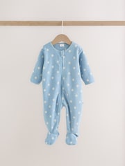 Plavo - Mikro runo Dvosmerni rar bebe Sleepsuits 4 paket - Slika 5 od 13