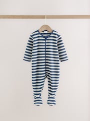Plavo - Mikro runo Dvosmerni rar bebe Sleepsuits 4 paket - Slika 6 od 13