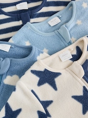 Plavo - Mikro runo Dvosmerni rar bebe Sleepsuits 4 paket - Slika 9 od 13