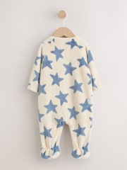 Neutral/Blue Star Fleece Baby Sleepsuit - Image 2 of 7