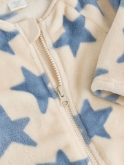 Neutral/Blue Star Fleece Baby Sleepsuit - Image 4 of 7