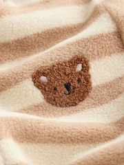 Brown Teddy Bear Micro Fleece Two Way Zip Baby Sleepsuits 4 Pack - Image 9 of 11