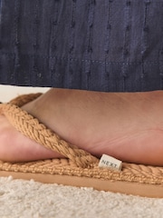 Natural Toe Thong Charm Detail Slippers - Image 5 of 9