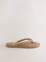 Natural Toe Thong Charm Detail Slippers - Image 6 of 9