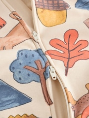 Multi Woodland Animal Fleece Lined Two Way Zip Baby Sleepsuit - Image 4 of 7
