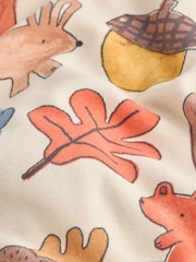 Multi Woodland Animal Fleece Lined Two Way Zip Baby Sleepsuit - Image 7 of 7