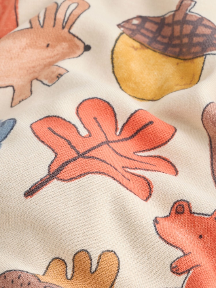 Multi Woodland Animal Fleece Lined Two Way Zip Baby Sleepsuit - Image 7 of 7 Multi Woodland Animal Fleece Lined Two Way Zip Baby Sleepsuit - Image 7 of 7