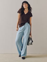 Berry Red/Green/Yellow/Neutral/Black V-Neck Cap Sleeve T-Shirts 5 Pack - Image 11 of 14