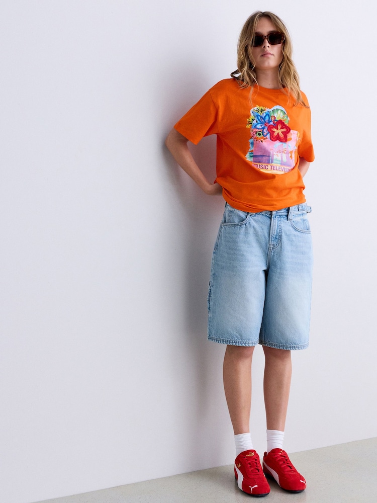 Orange MTV License Graphic T-Shirt - Image 4 of 4
