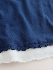 靛藍 - Washed Jersey Layered Vest - 圖片 7/8