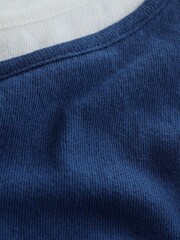 靛藍 - Washed Jersey Layered Vest - 圖片 8/8