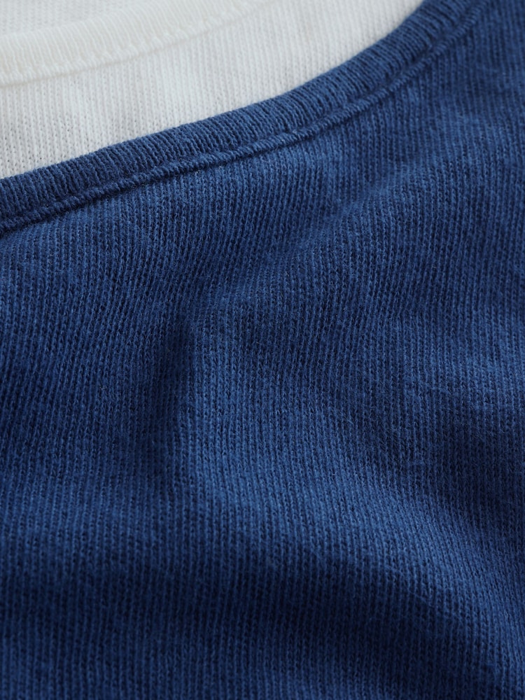 靛藍 - Washed Jersey Layered Vest - 圖片 8/8