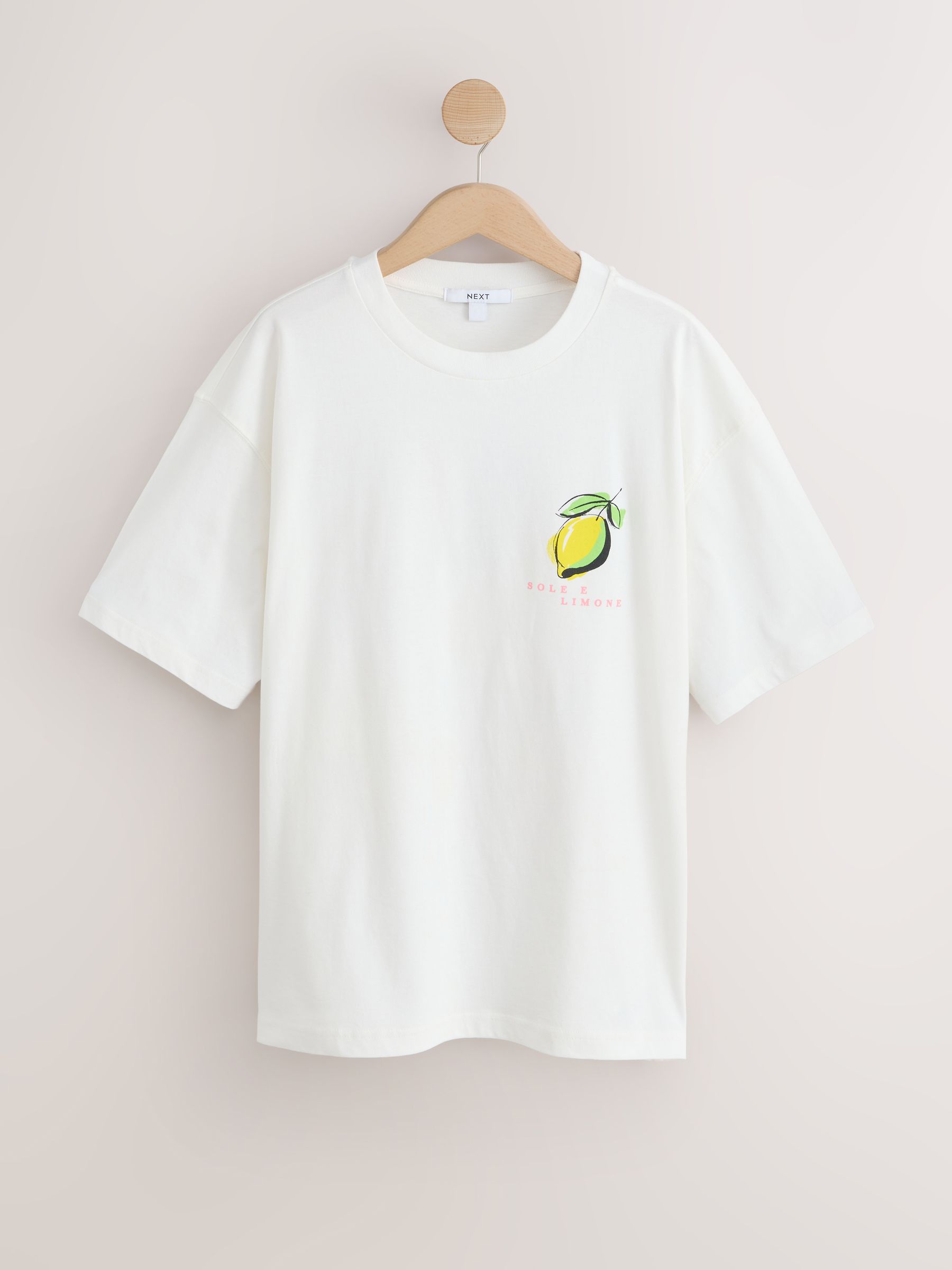 Buy Білий - Футболка Lemon Graphic принт круглий виріз з сайту