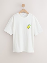 White Lemon Graphic Print Crew Neck T-Shirt - Image 5 of 8