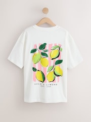 White Lemon Graphic Print Crew Neck T-Shirt - Image 6 of 8