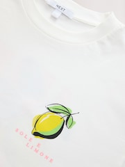 White Lemon Graphic Print Crew Neck T-Shirt - Image 7 of 8