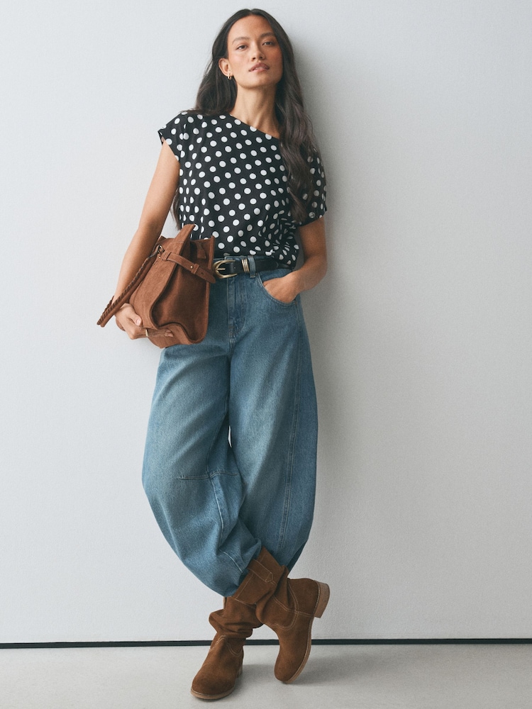 Black Polka Dot Cap Short Sleeve T-Shirt - Image 2 of 6