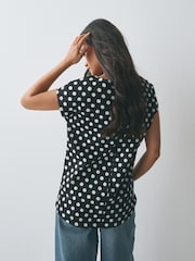Black Polka Dot Cap Short Sleeve T-Shirt - Image 3 of 6