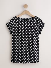 Black Polka Dot Cap Short Sleeve T-Shirt - Image 4 of 6