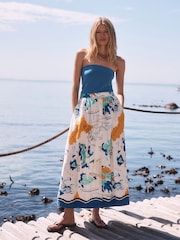 نقشة خرائط متعددة - تنورة ماكسي بأزرار أمامية - صورة 2 من 5