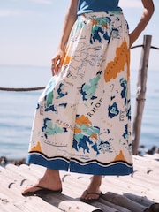 نقشة خرائط متعددة - تنورة ماكسي بأزرار أمامية - صورة 3 من 5