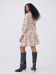 Raishma Cream Sierra Cream Dress A High Neck Three-Quarters Sleeved Mini Dress - Image 2 of 3