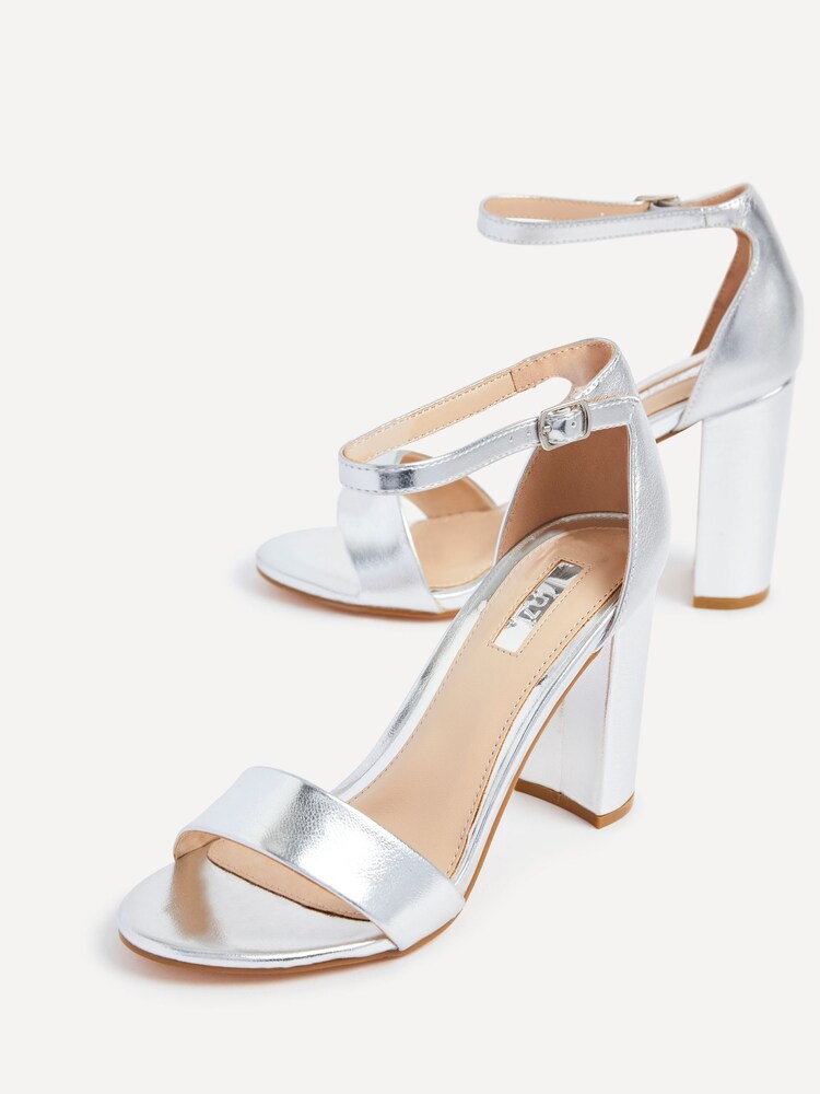 Linzi Silver Nelly Barely There Block Heeled Sandals - Image 5 of 5 Linzi Silver Nelly Barely There Block Heeled Sandals - Image 5 of 5