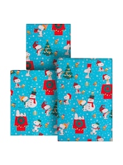 Hallmark 3 x 2m Blue Snoopy Christmas Wrapping Paper - Image 3 of 4