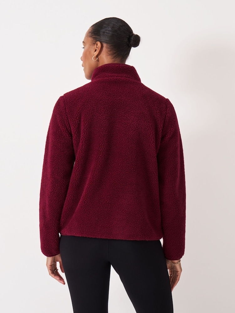 Crew Clothing Red Borg Zip Through Fleece - Image 2 of 5 Crew Clothing Red Borg Zip Through Fleece - Image 2 of 5