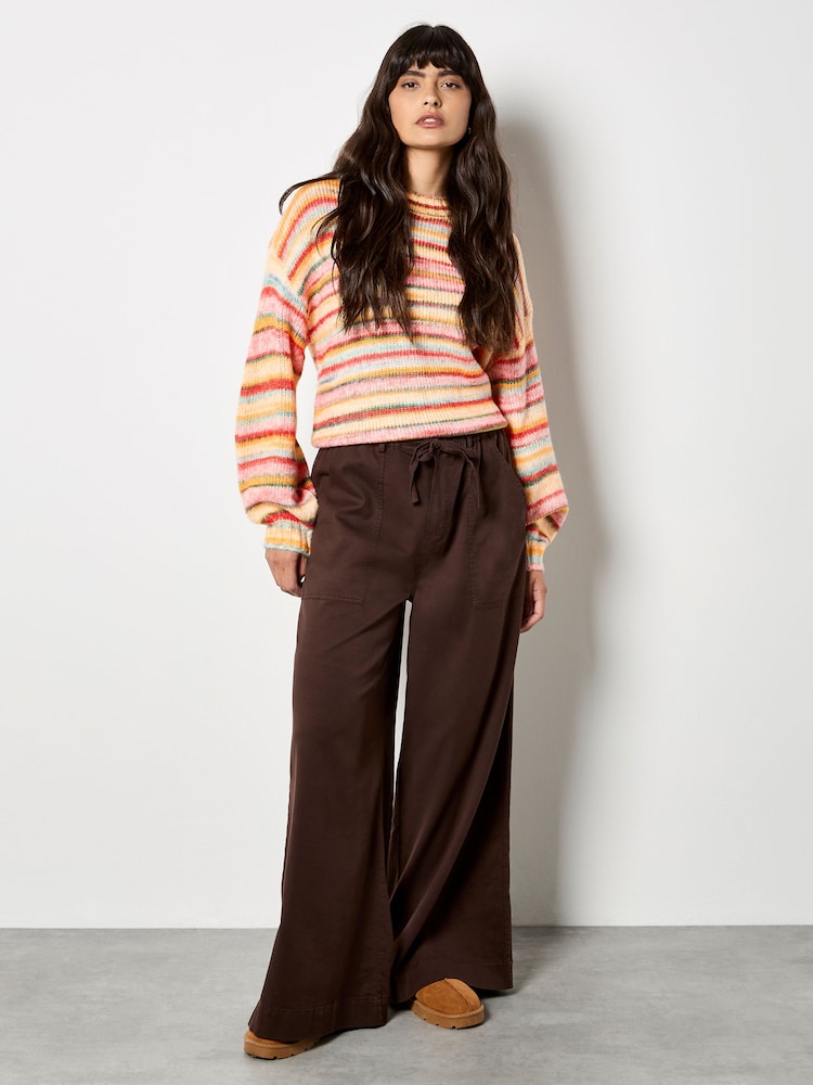 Apricot Yellow Multicoloured Stripe Jumper - Image 2 of 5 Apricot Yellow Multicoloured Stripe Jumper - Image 2 of 5